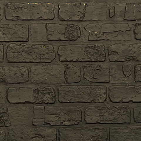 ClassicBrick - 1/2" Faux Brick Sample - Distressed Black