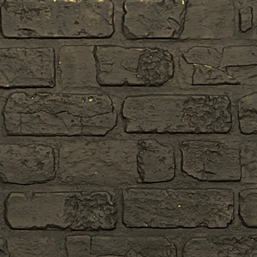 ClassicBrick 1/2" Faux Brick Panels - Distressed Black