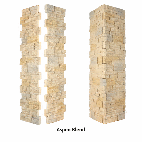 Faux Stacked Stone Pillar Panel - Aspen