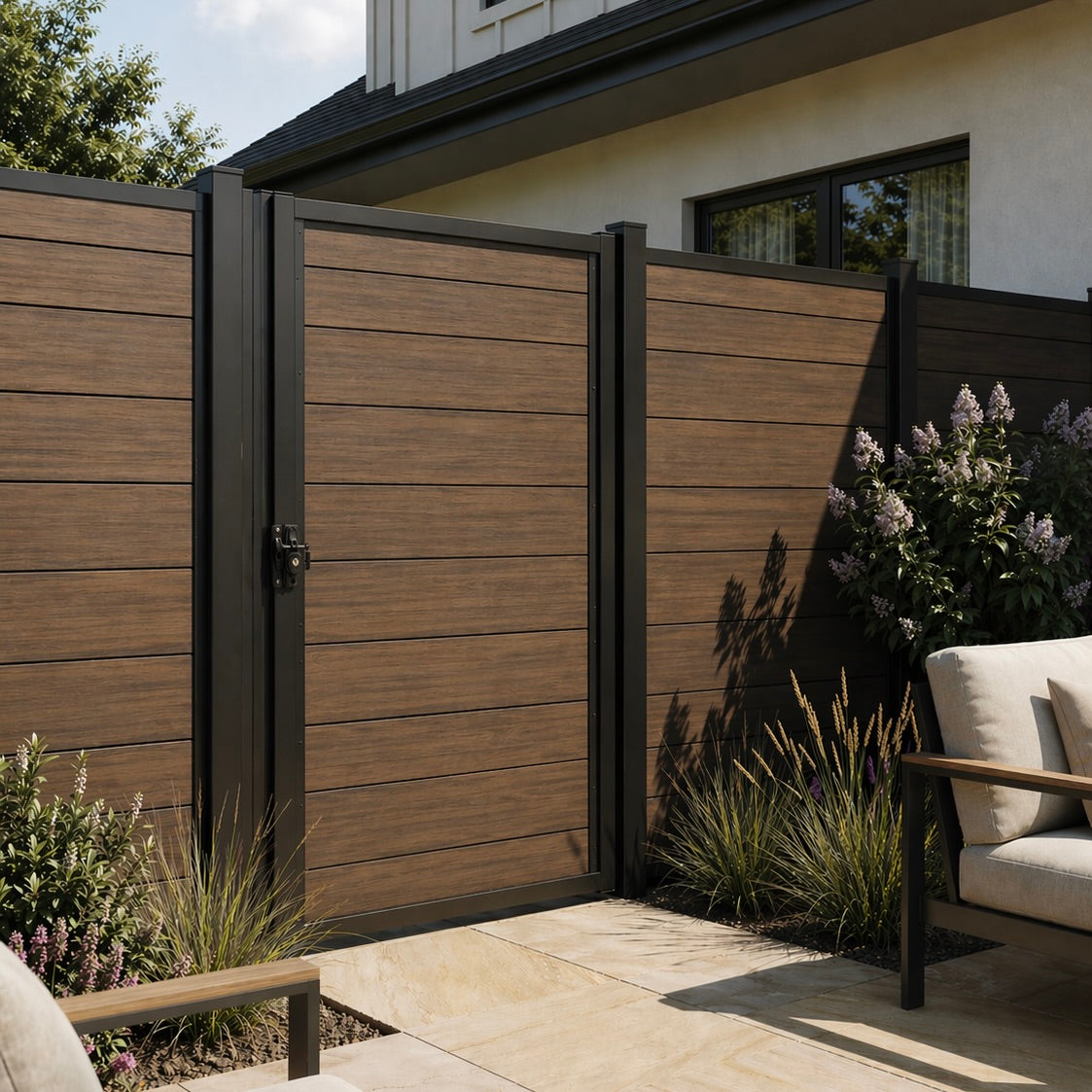 Sunbelly Gate Latch & Hinge Set - Black