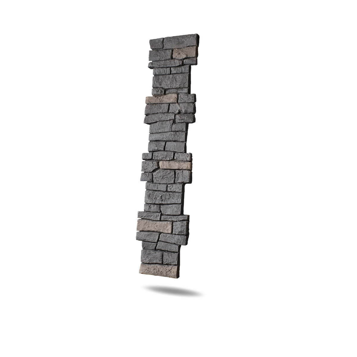 Faux Ridge Stone Pillar Panel - Black Blend