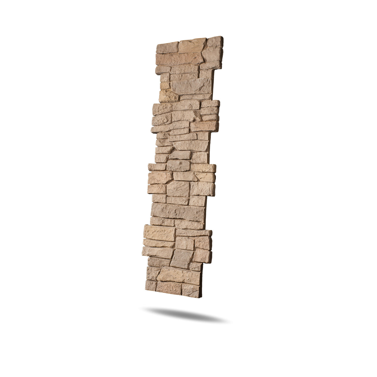 Faux Ridge Stone Pillar Panel - Light Brown