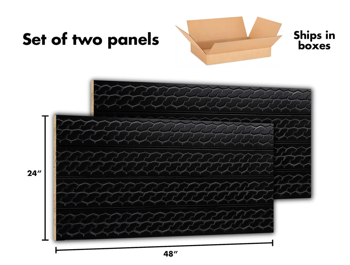 Decorative Wall Panels - Tire Treads  - Black