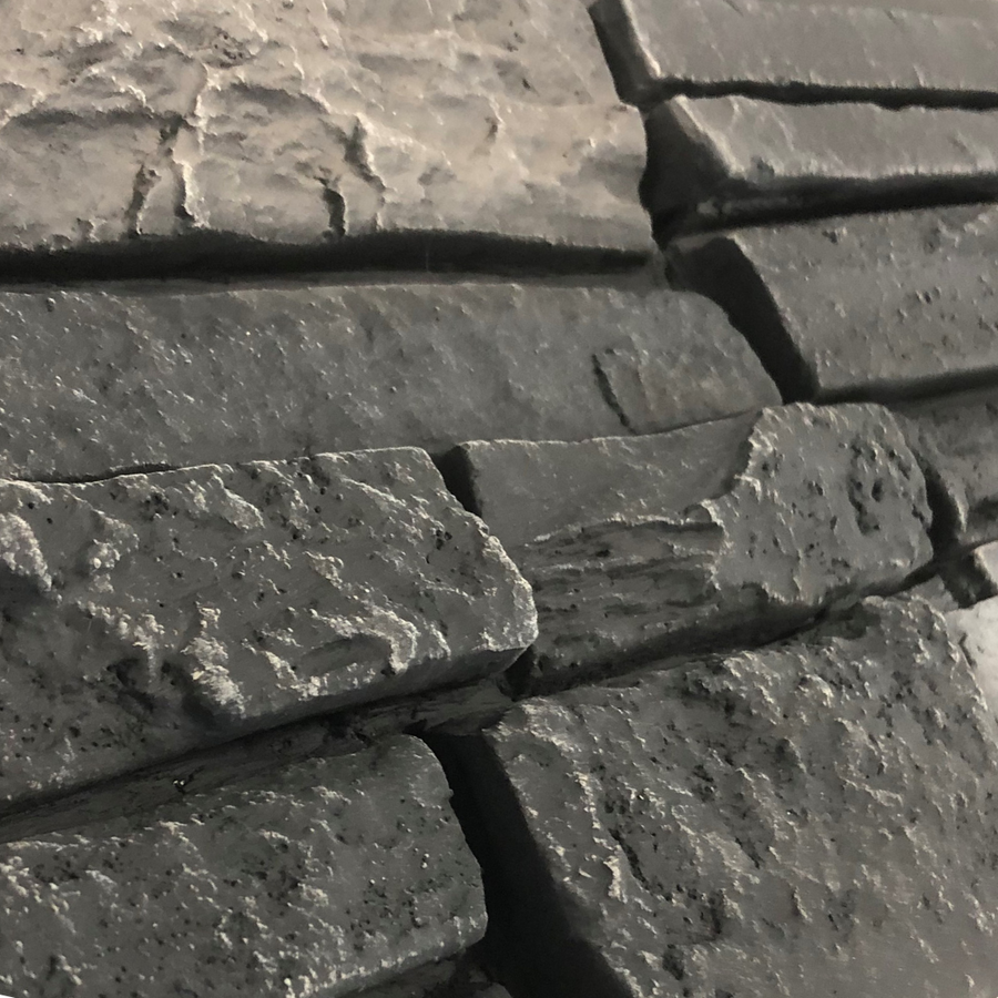 Faux Stacked Stone Panels - Midnight Shadow
