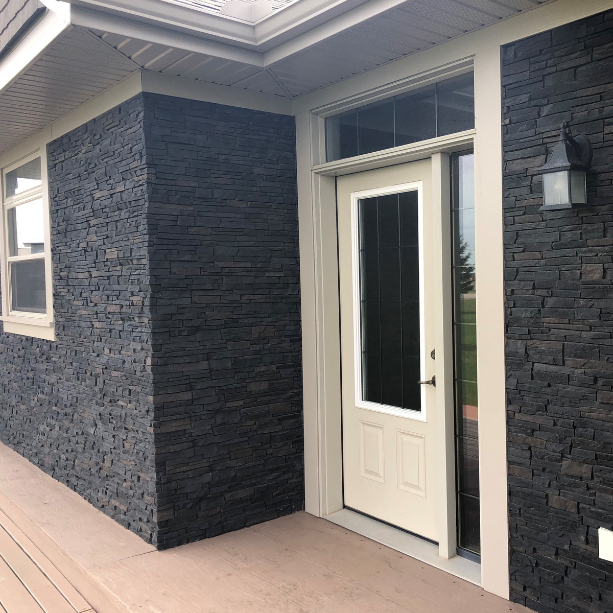 Faux Stacked Stone Panels - Black Blend