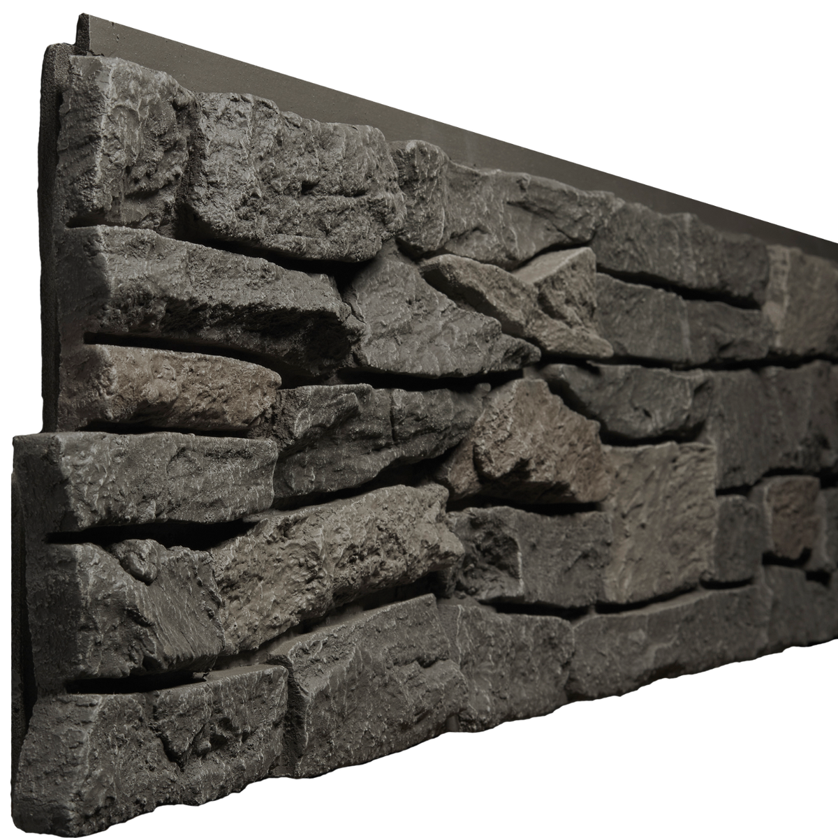 Faux Ridge Stone Panel - Dark Brown