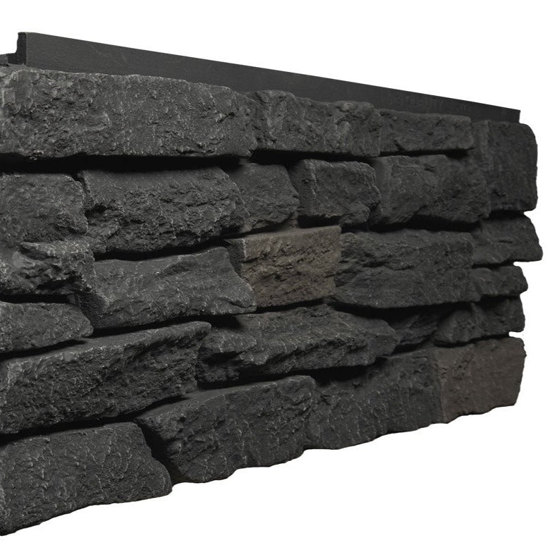Faux Ridge Stone Panel - Black Blend