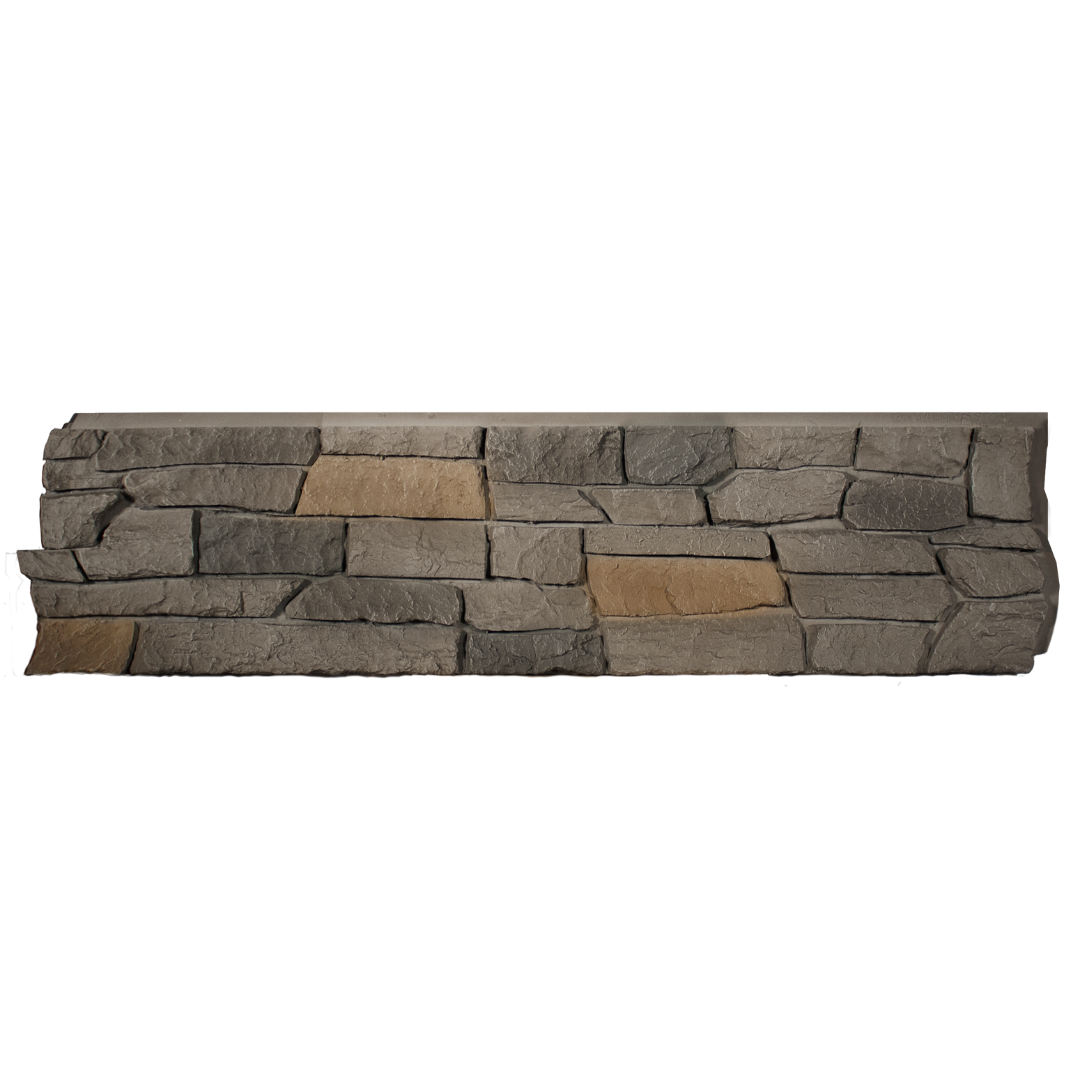 Faux Ridge Stone Panel - Grey Brown