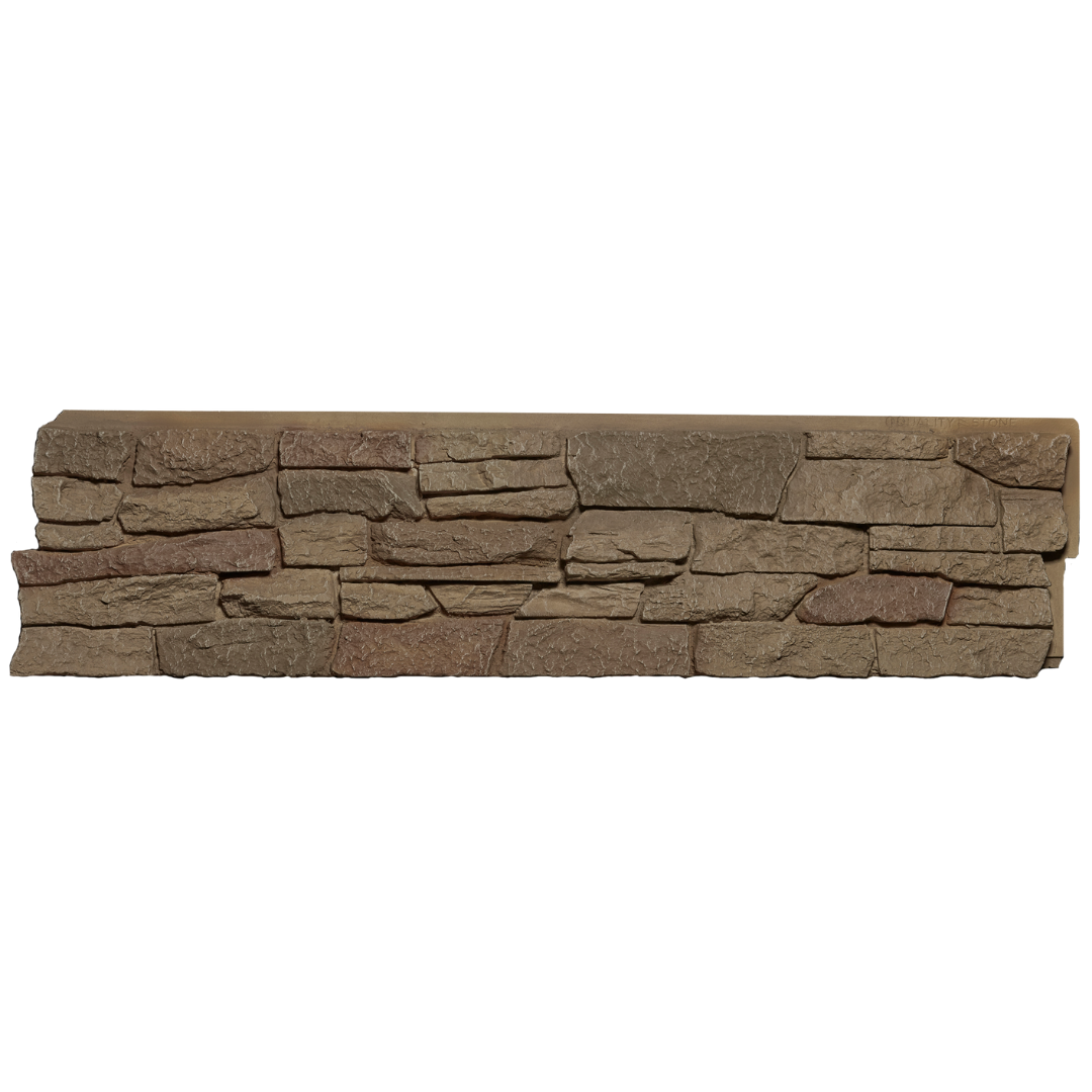 Faux Ridge Stone Panel - Light Brown