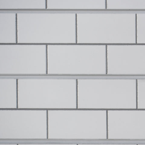 Slatwall - Subway Tile - White w/ White Grout