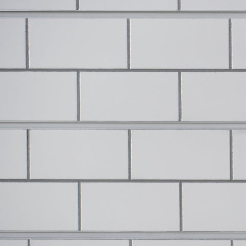 Slatwall - Subway Tile - White w/ Grey Grout
