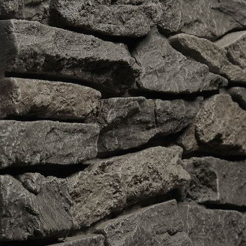 Faux Ridge Stone Panel - Dark Brown