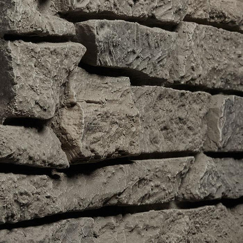 Faux Ridge Stone Panel - Grey Brown