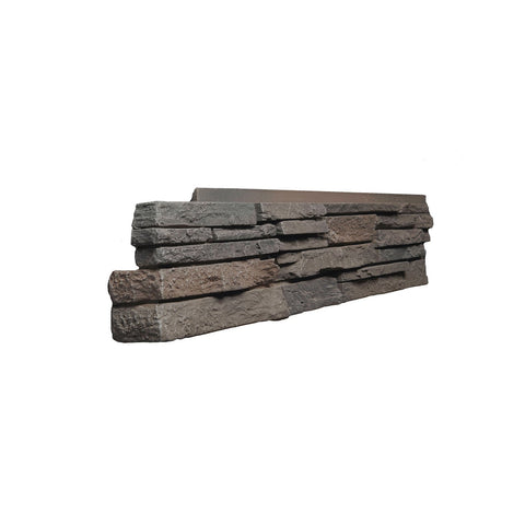 Stacked Stone Corner - Dark Brown