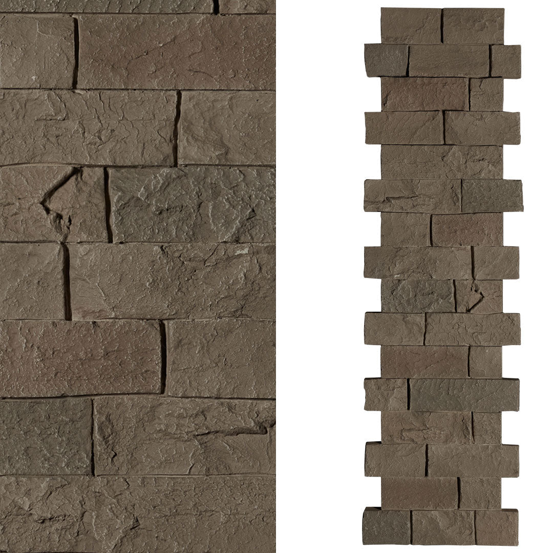 Faux Ledge Stone Pillar Panel - Light Brown
